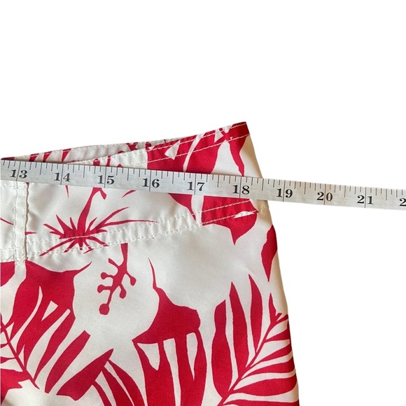 GAP Men’s Red White Hawaiian Swim Trunks Beach Shorts Drawstring Mesh Lined Lrg - Picture 8 of 13
